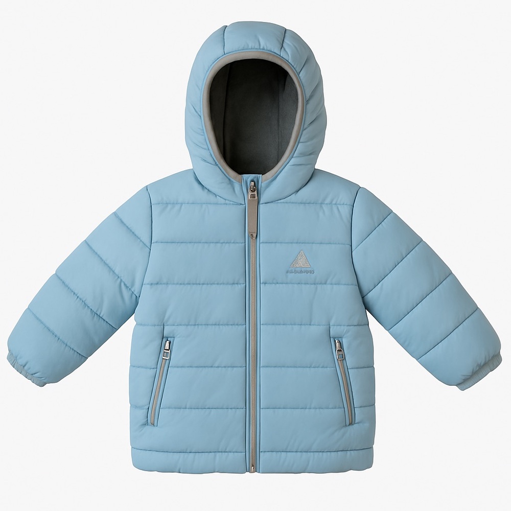 Gerry Toddler 2T Light Blue Jersey Lined Hooded Puffer Jacket